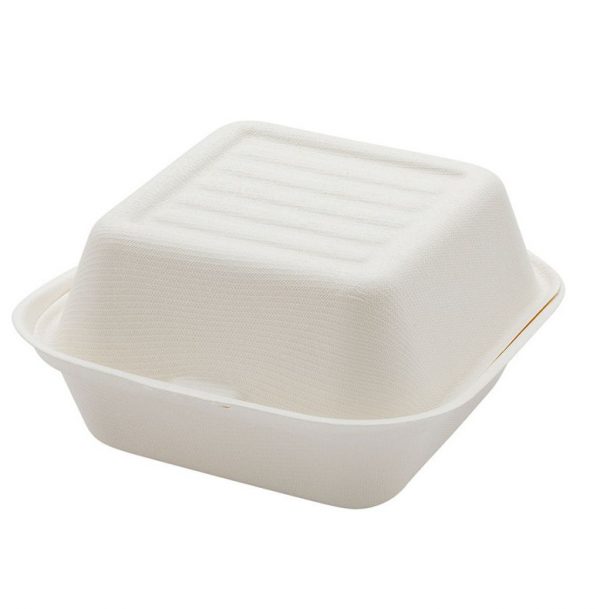 Bioco 125 caserole biodegradabile hamburger cu capac rabatabil, 15x15 cm. - imagine 2