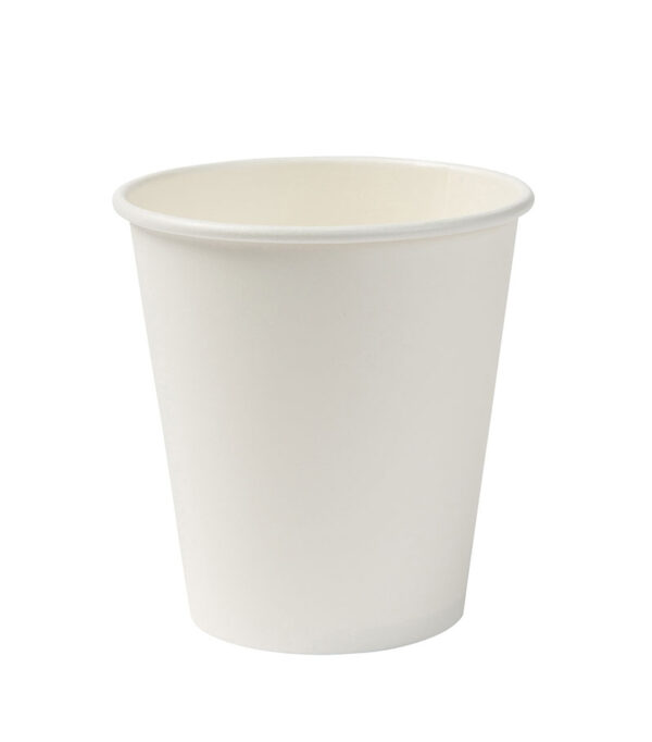 Bioco 20 pahare albe din carton, biodegradabile si compostabile, 200cc