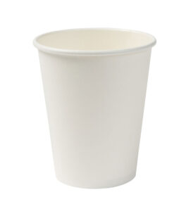 Bioco 50 pahare albe din carton, biodegradabile si compostabile, 360cc