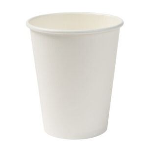Bioco 10 pahare albe din carton, biodegradabile si compostabile, 360cc