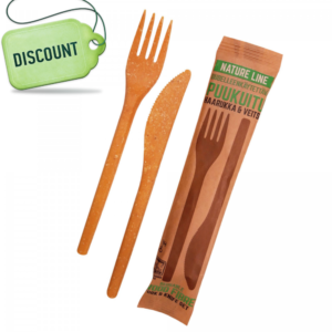 Set tacamuri WPC reutilizabile, furculita si cutit, 17cm