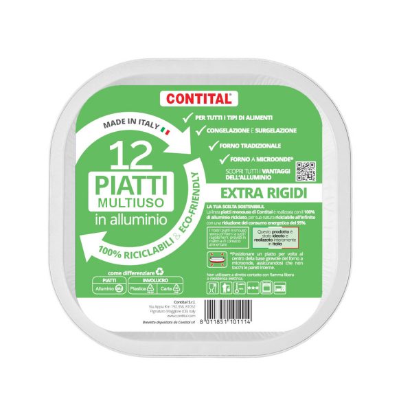 Bioco 12 farfurii patrate aluminiu lacuit, 180x180mm. - imagine 2