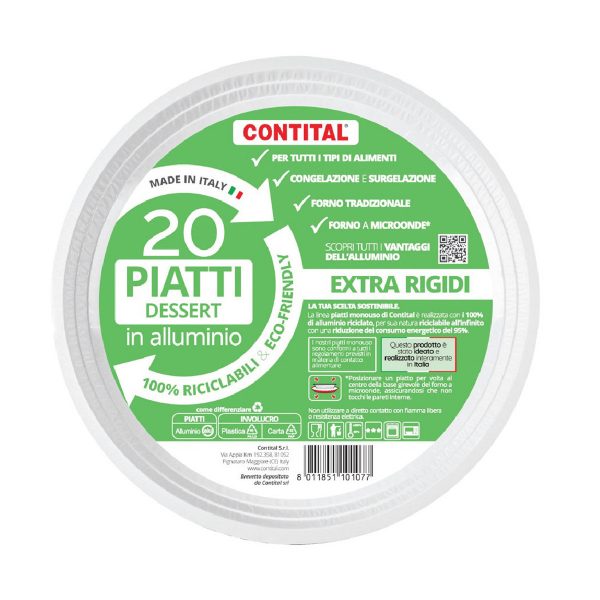 Bioco 20 farfurii desert aluminiu lacuit, Ø16.7cm - imagine 2
