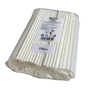 Bioco 250 paie albe din hartie, biodegradabile si compostabile, 200xØ6mm