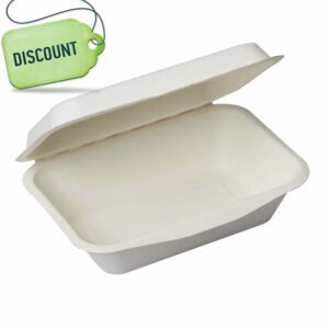 Bioco 50 caserole cu capac 600ml, biodegradabile si compostabile