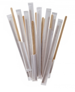 100 paletine din lemn, pentru cafea, ambalate individual, 11cm
