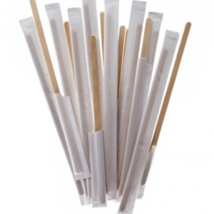 100 paletine din lemn, pentru cafea, ambalate individual, 11cm