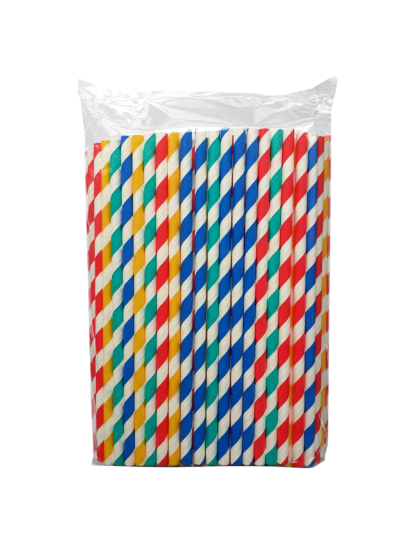 Bioco 150 paie dungi color, drepte, din hartie, biodegradabile si compostabile, 230xØ8mm