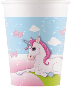 Procos 8 pahare carton FSC, decor Unicorn, capacitate 200cc