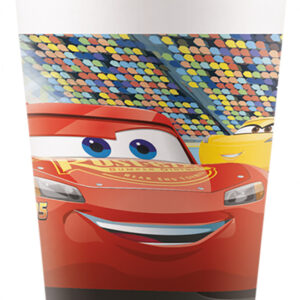 Procos 8 pahare carton FSC, decor Cars, capacitate 200cc