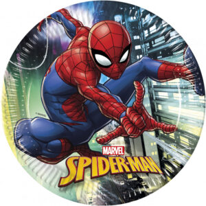 Procos 8 farfurii carton FSC, decor Spiderman, diametru 23cm