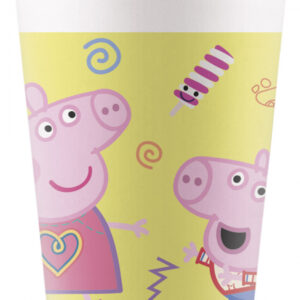 Procos 8 pahare carton FSC, decor Peppa Pig, capacitate 200cc