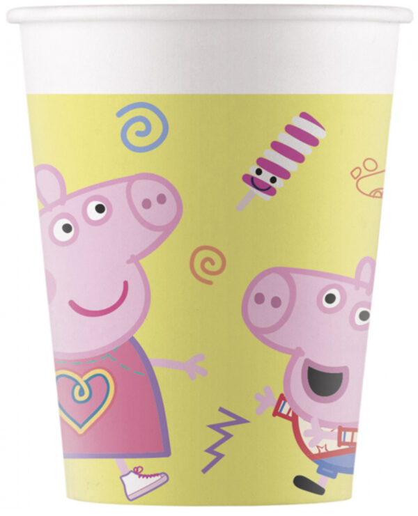 Procos 8 pahare carton FSC, decor Peppa Pig, capacitate 200cc