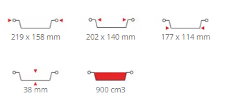 dimensiuni tavita aluminiu doua portii