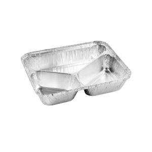 Caserola aluminiu meniu 3 compartimente, 430/285/210cc