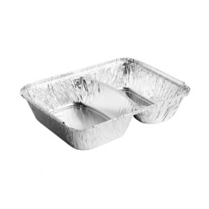 Caserola aluminiu meniu 2 compartimente, 710/475cc