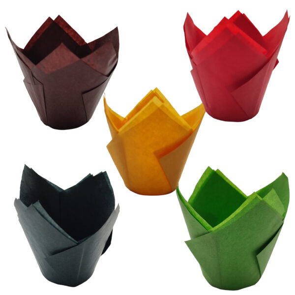 267 chese hârtie forma tulip, 15x15cm. - imagine 2