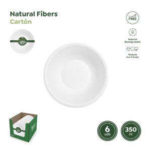6 boluri carton, rotunde, 350ml