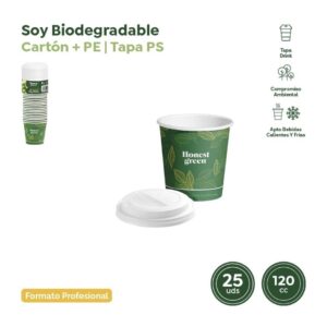 25 pahare carton 4oz + 25 capace albe