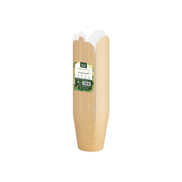 50 cutii kraft natur pentru noodles, capacitate 500ml - imagine 2