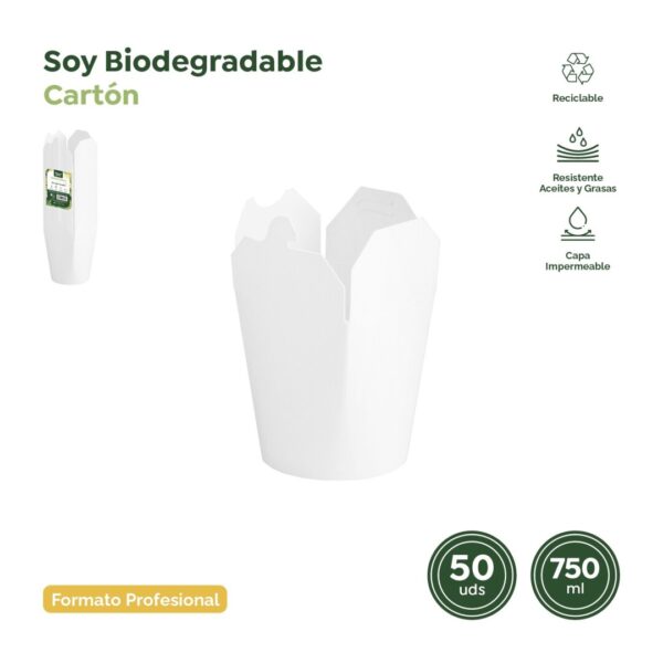50 cutii albe pentru noodles, capacitate 750ml