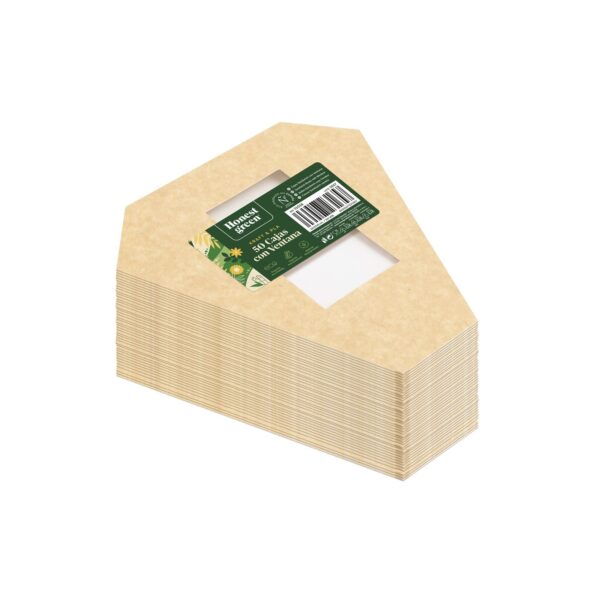 50 cutii triunghiulare sandwich carton kraft, 12x12x5cm - imagine 2