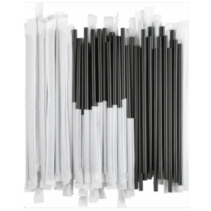Bioco 500 paie negre PP, drepte, reutilizabile, ambalate individual, 220xØ7mm