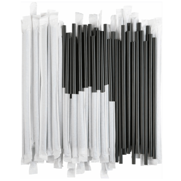 Bioco 500 paie negre PP, drepte, reutilizabile, ambalate individual, 220xØ7mm
